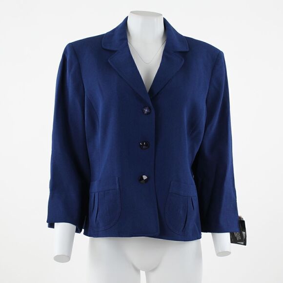 Jones Wear Three Button Navy Blazer - Picture 1 of 5